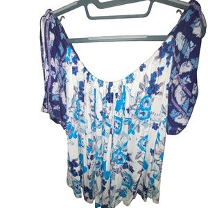 Free People off or on the shoulder floral top